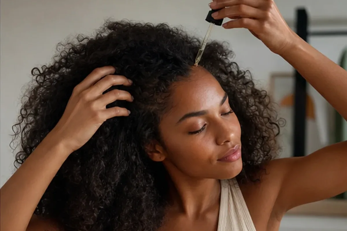 Emotionaler und authentischer Anwendungsmoment rund um Lockencreme für feines Haar