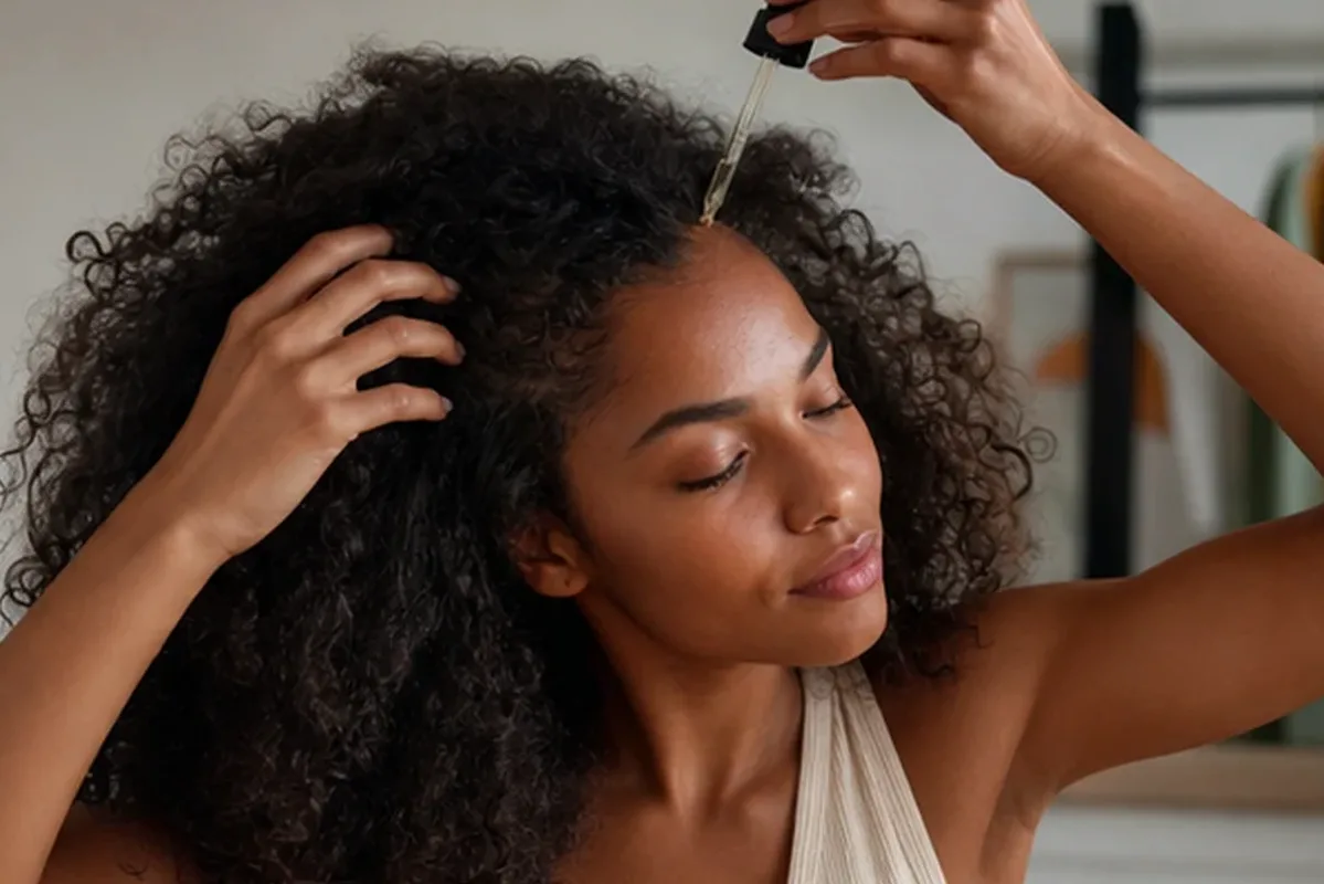 Hochwertige Beauty-Inszenierung zu Auswahlkriterien für Silbershampoo für lockiges Haar