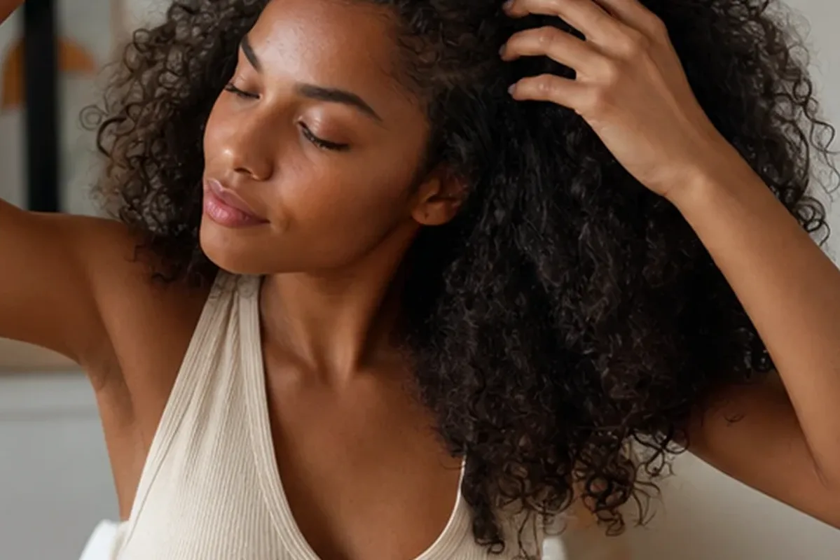 Authentische Beauty-Routine passend zum Thema Hitzeschutz bei Frizz