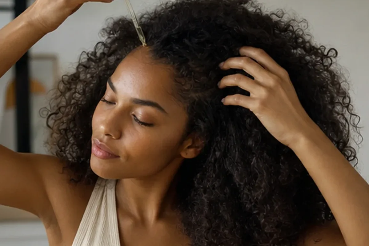 Redaktioneller Beauty-Moment zur Ausgangslage bei Haaröl bei fettigem Ansatz