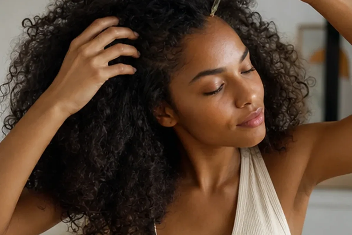 Authentische Beauty-Routine passend zum Thema Haarbürste für strapaziertes Haar