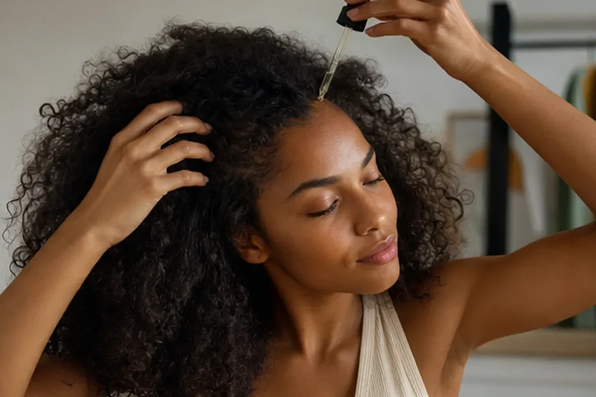Authentischer Wohlfühlmoment passend zum Beauty-Thema Conditioner für empfindliche Kopfhaut