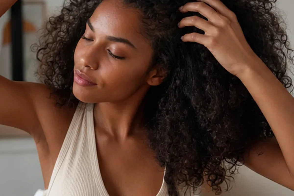 Authentische Beauty-Routine passend zum Thema Tiefenreinigungsshampoo für feines Haar
