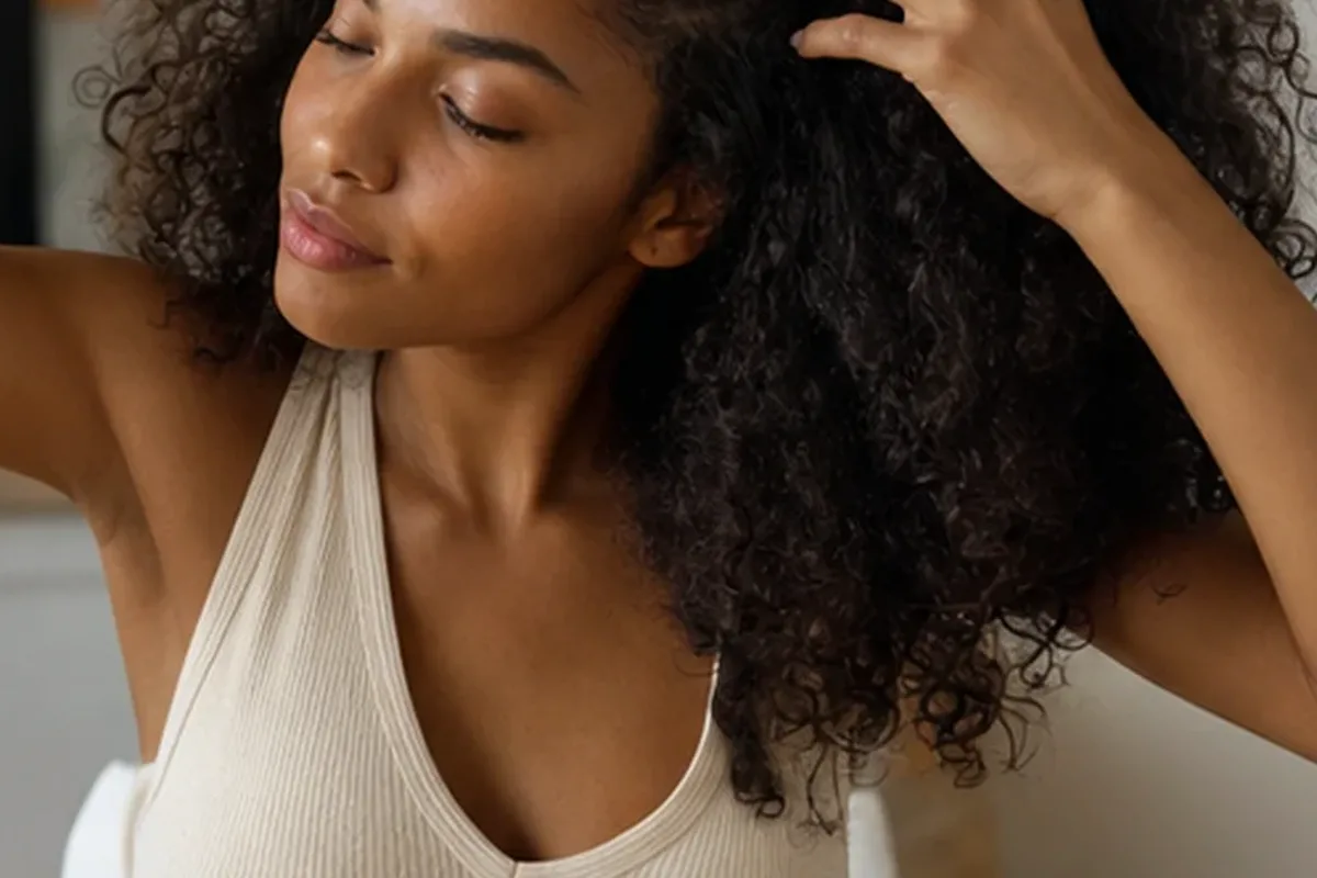 Emotionaler und authentischer Anwendungsmoment rund um Haarbürste bei Frizz
