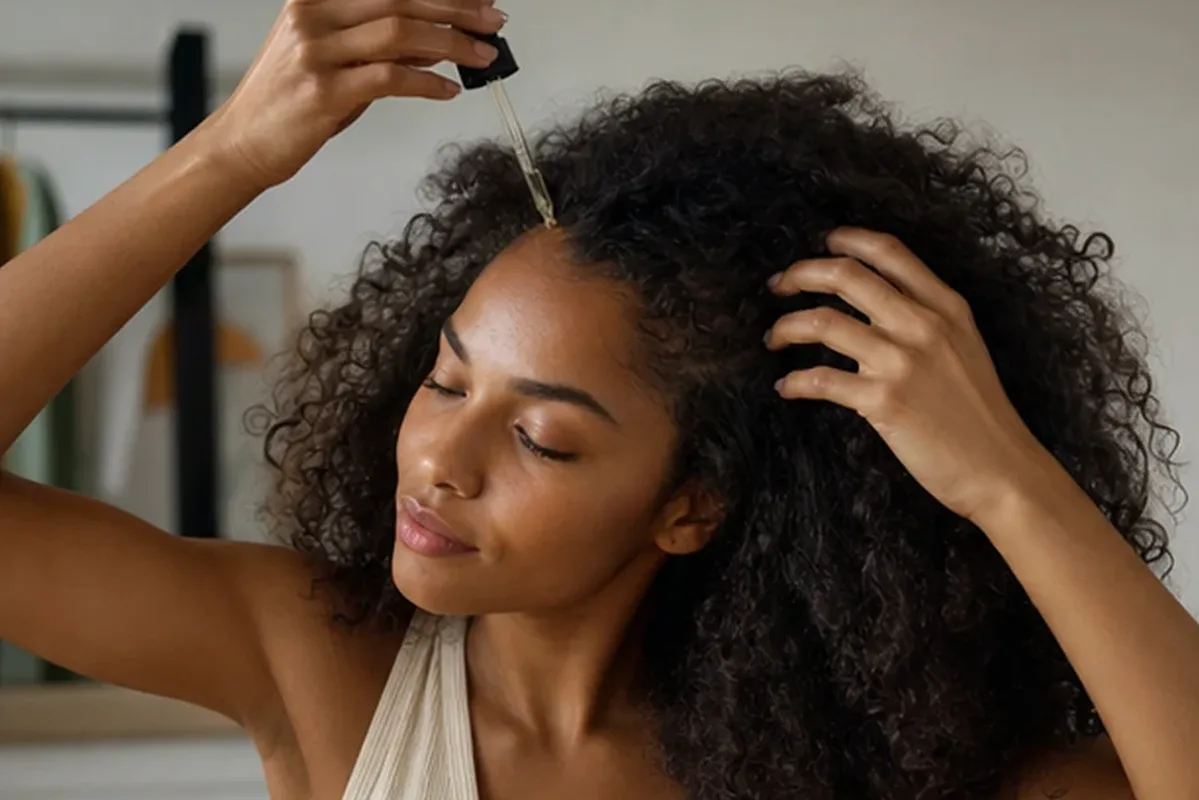 Authentische Beauty-Routine passend zum Thema Tiefenreinigungsshampoo bei Frizz