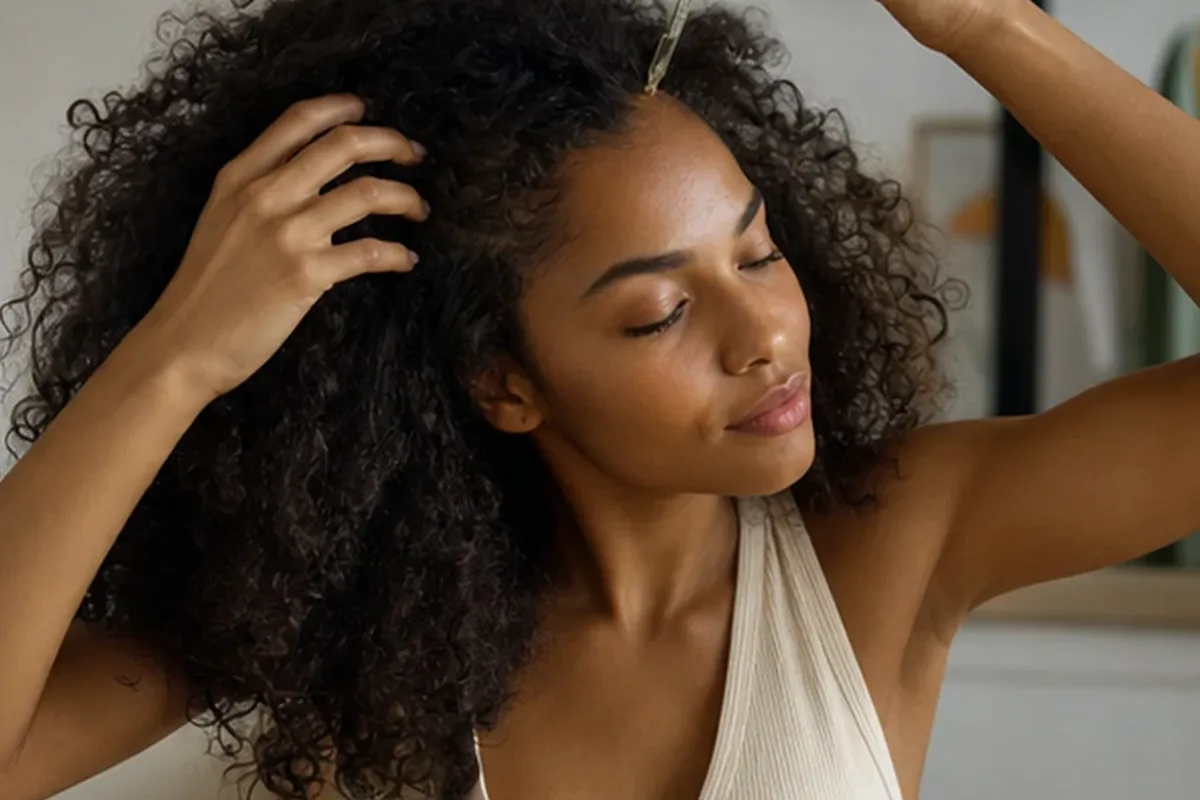 Authentische Beauty-Routine passend zum Thema Haartrockner für lockiges Haar