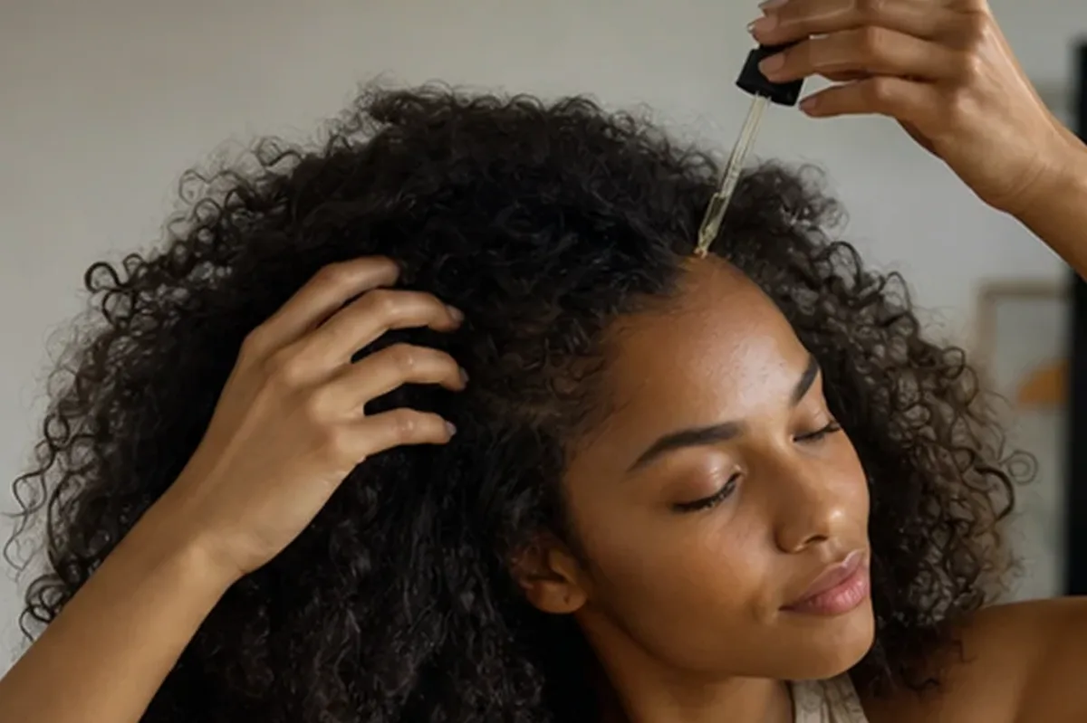 Redaktioneller Beauty-Moment zur Ausgangslage bei Haarmaske bei fettigem Ansatz