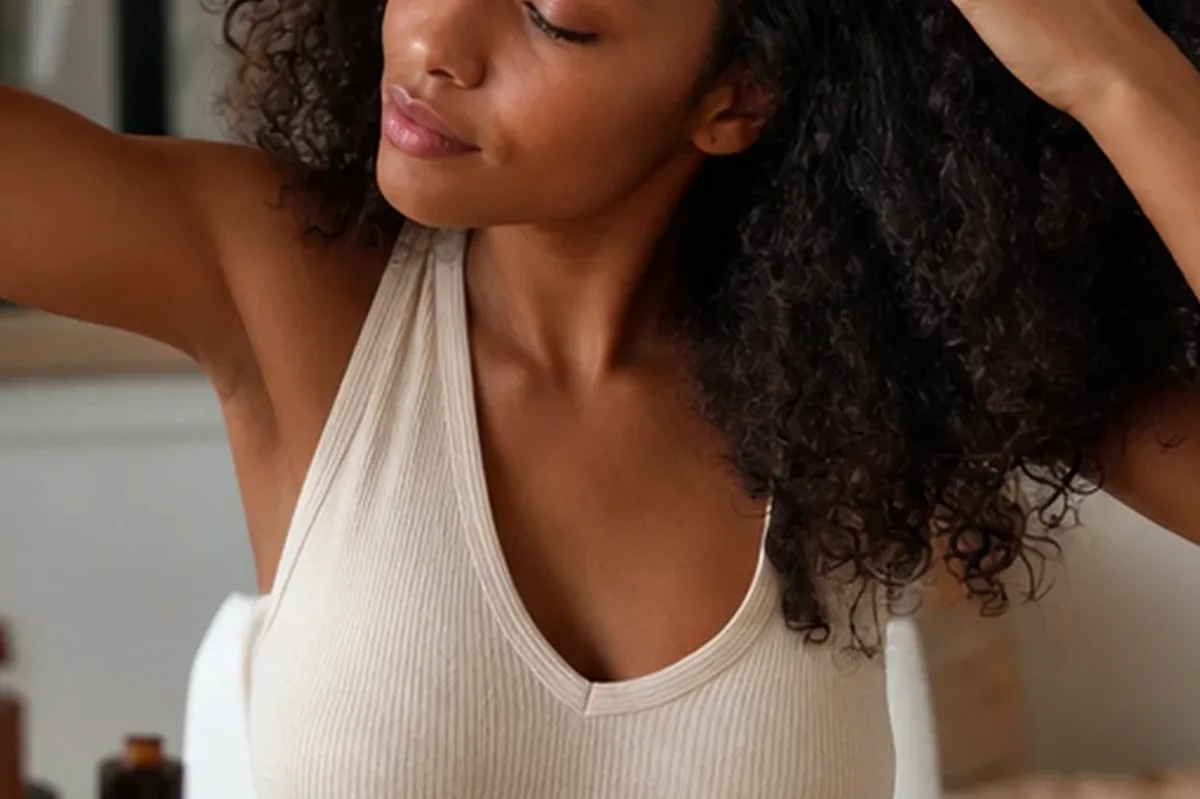 Redaktioneller Beauty-Moment zur Ausgangslage bei Lockencreme für trockenes Haar