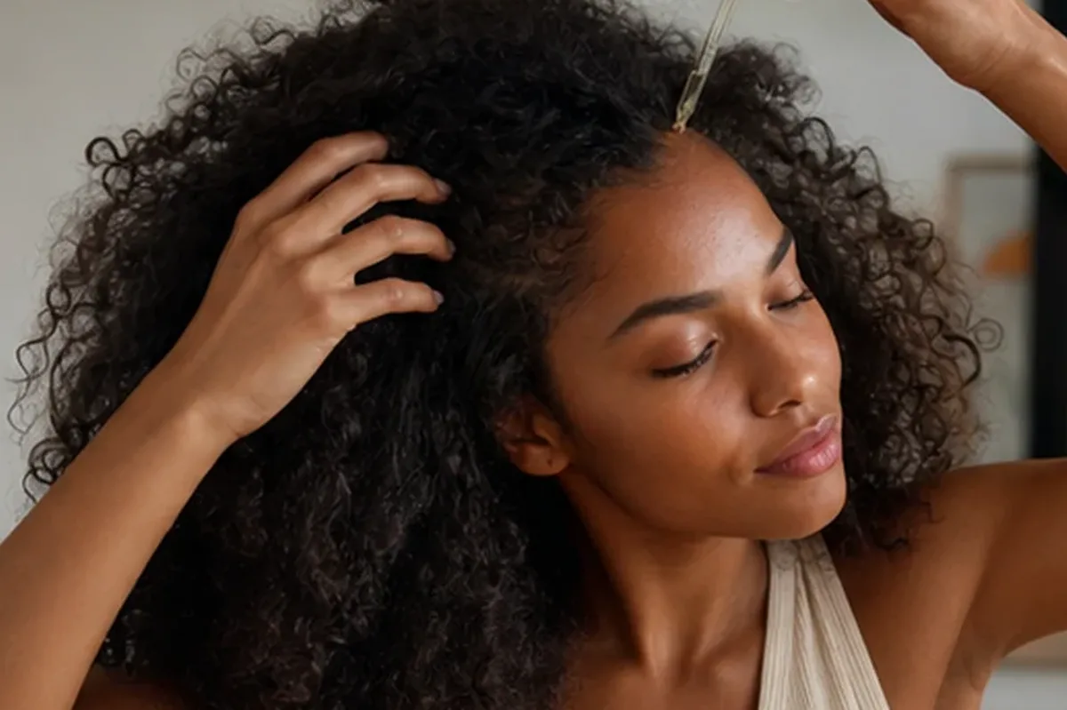 Redaktionelle Detailaufnahme zur Orientierung bei Volumenspray bei Frizz