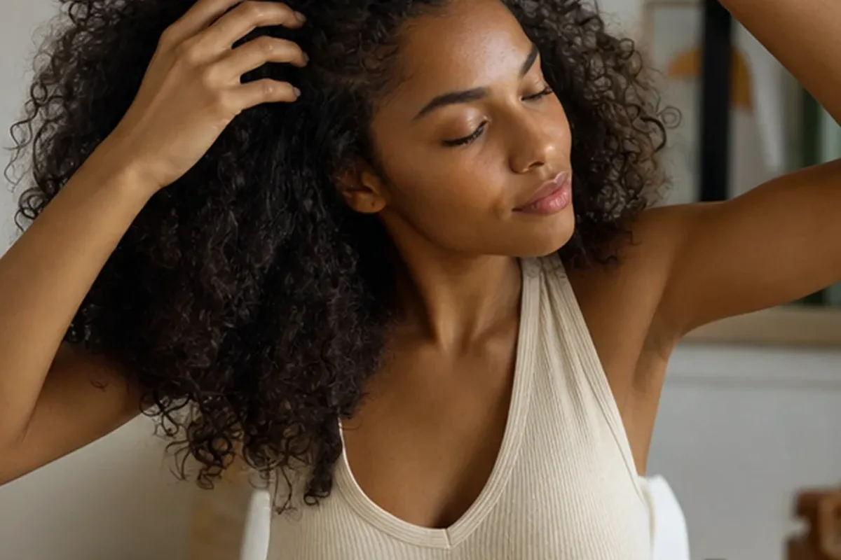Hochwertige Beauty-Inszenierung zu Auswahlkriterien für Anti-Frizz-Pflege für feines Haar