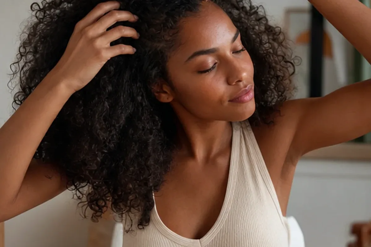 Authentische Beauty-Routine passend zum Thema Haarbürste bei Haarbruch