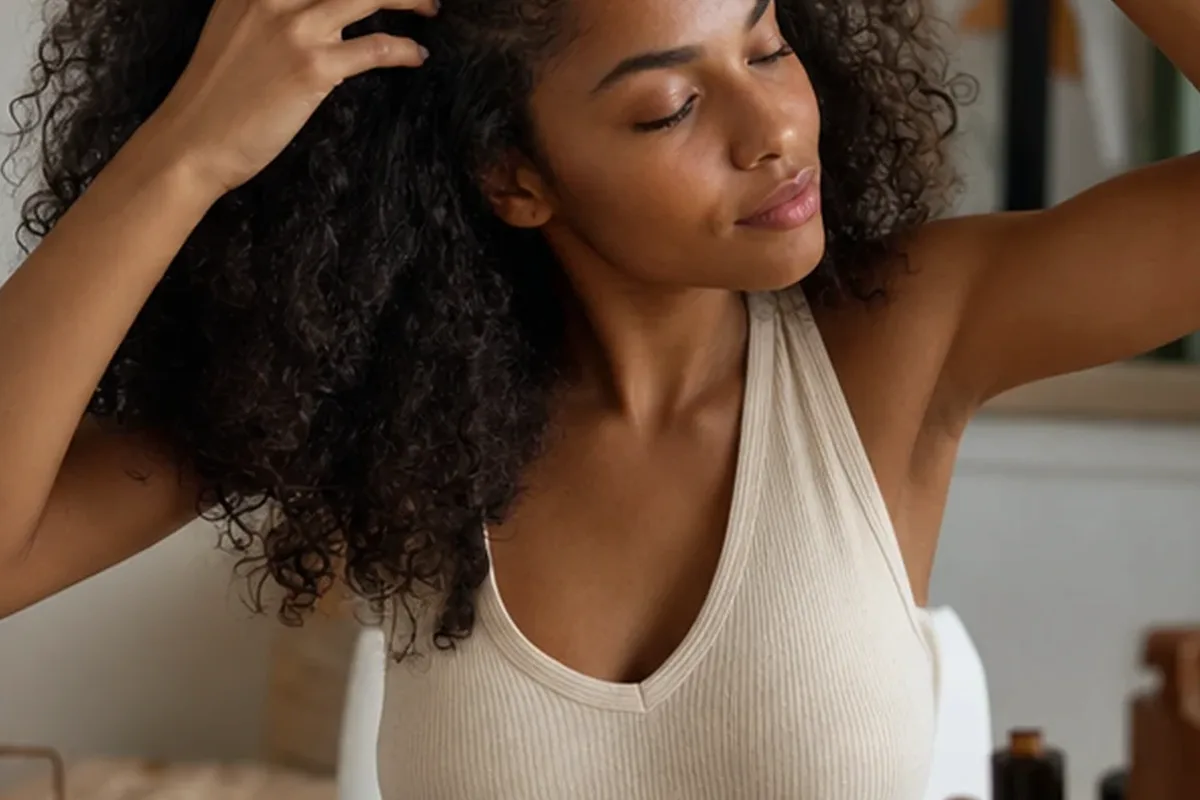 Redaktioneller Beauty-Moment zur Ausgangslage bei Trockenshampoo für empfindliche Kopfhaut
