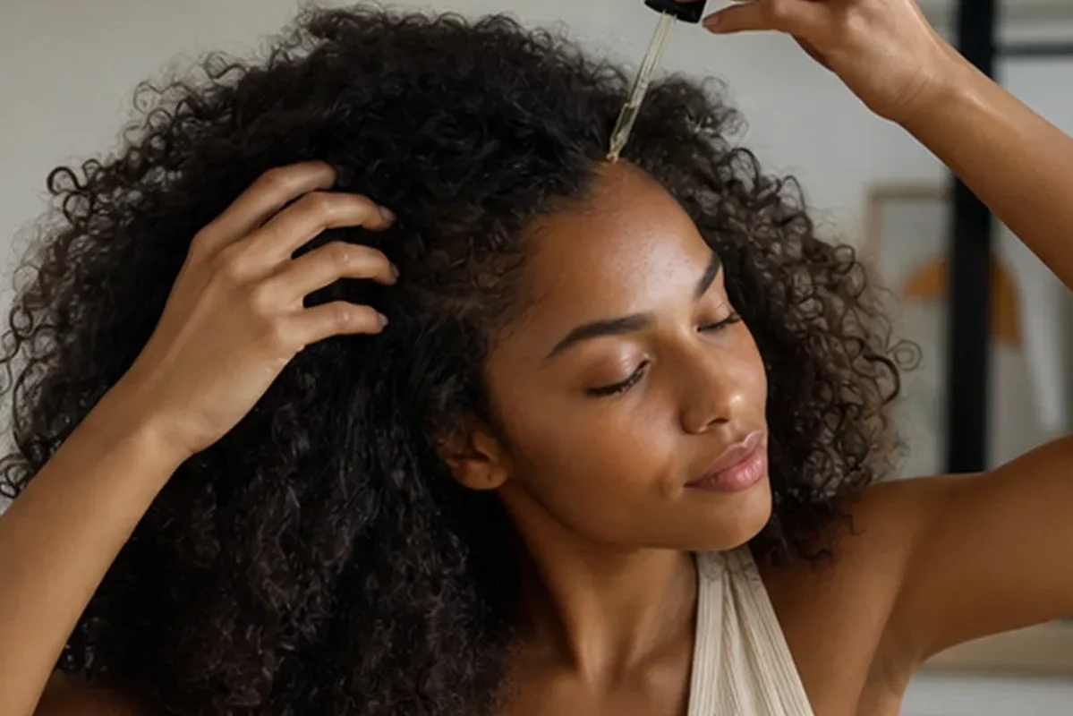 Redaktionelle Detailaufnahme zur Orientierung bei Trockenshampoo für feines Haar