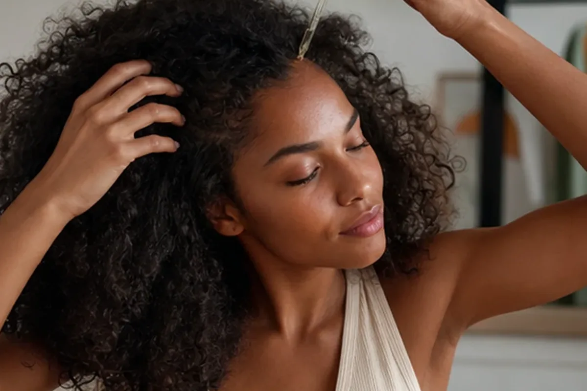 Hochwertige Beauty-Inszenierung zu Auswahlkriterien für Lockencreme für lockiges Haar