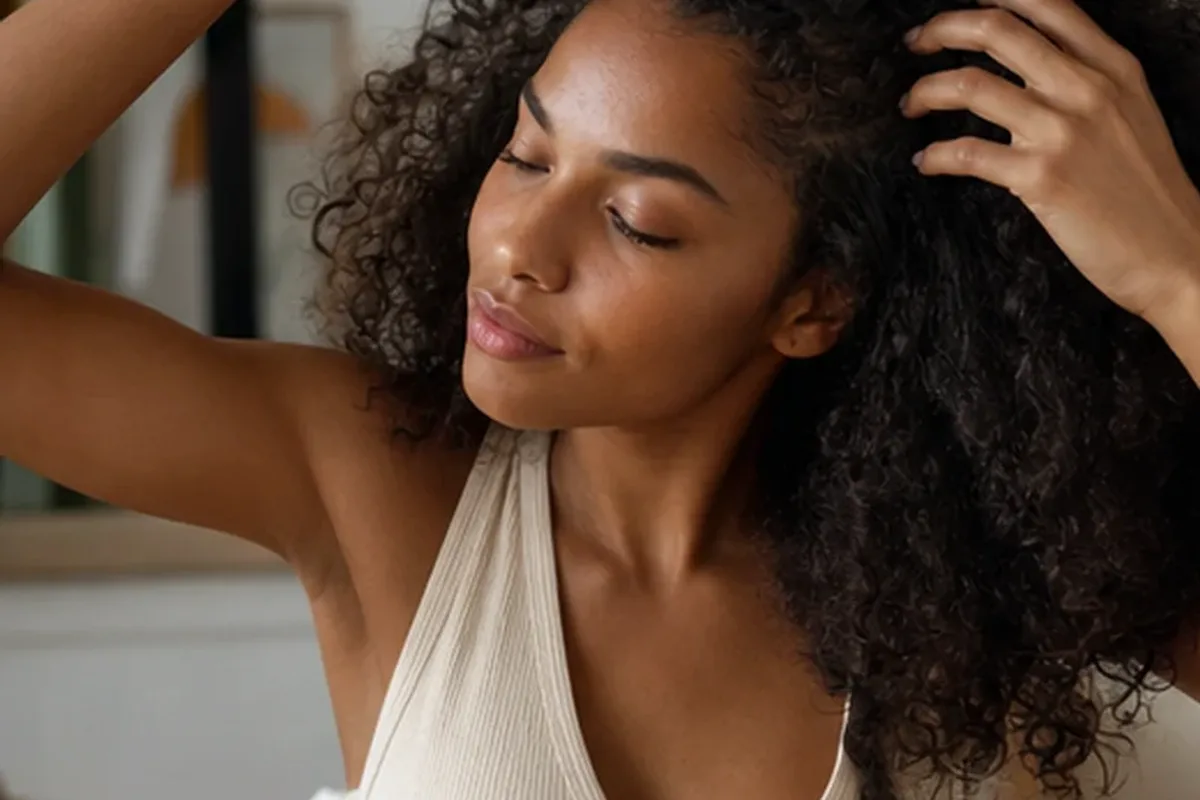 Authentische Beauty-Routine passend zum Thema Leave-in-Pflege für feines Haar