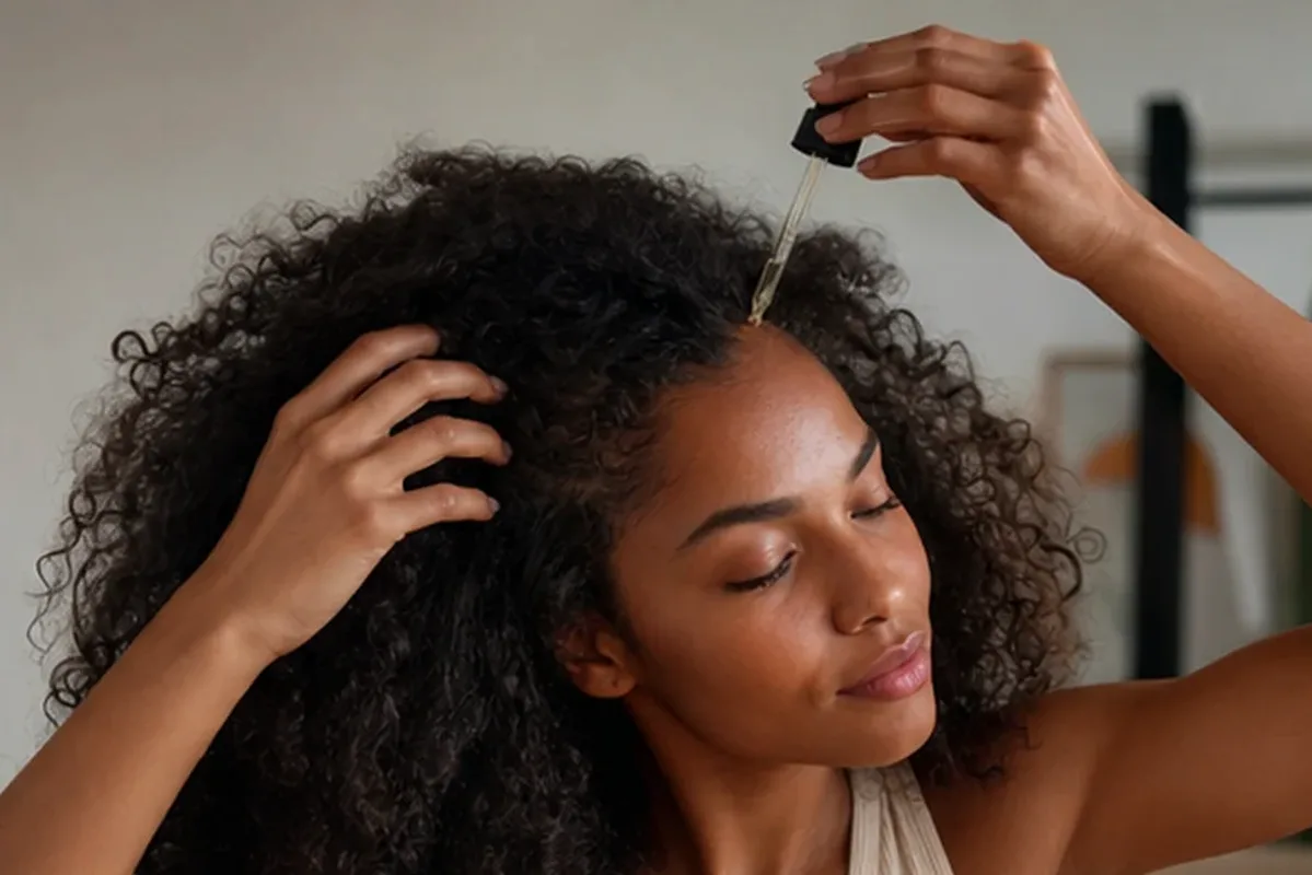 Redaktionelle Detailaufnahme zur Orientierung bei Lockencreme für empfindliche Kopfhaut