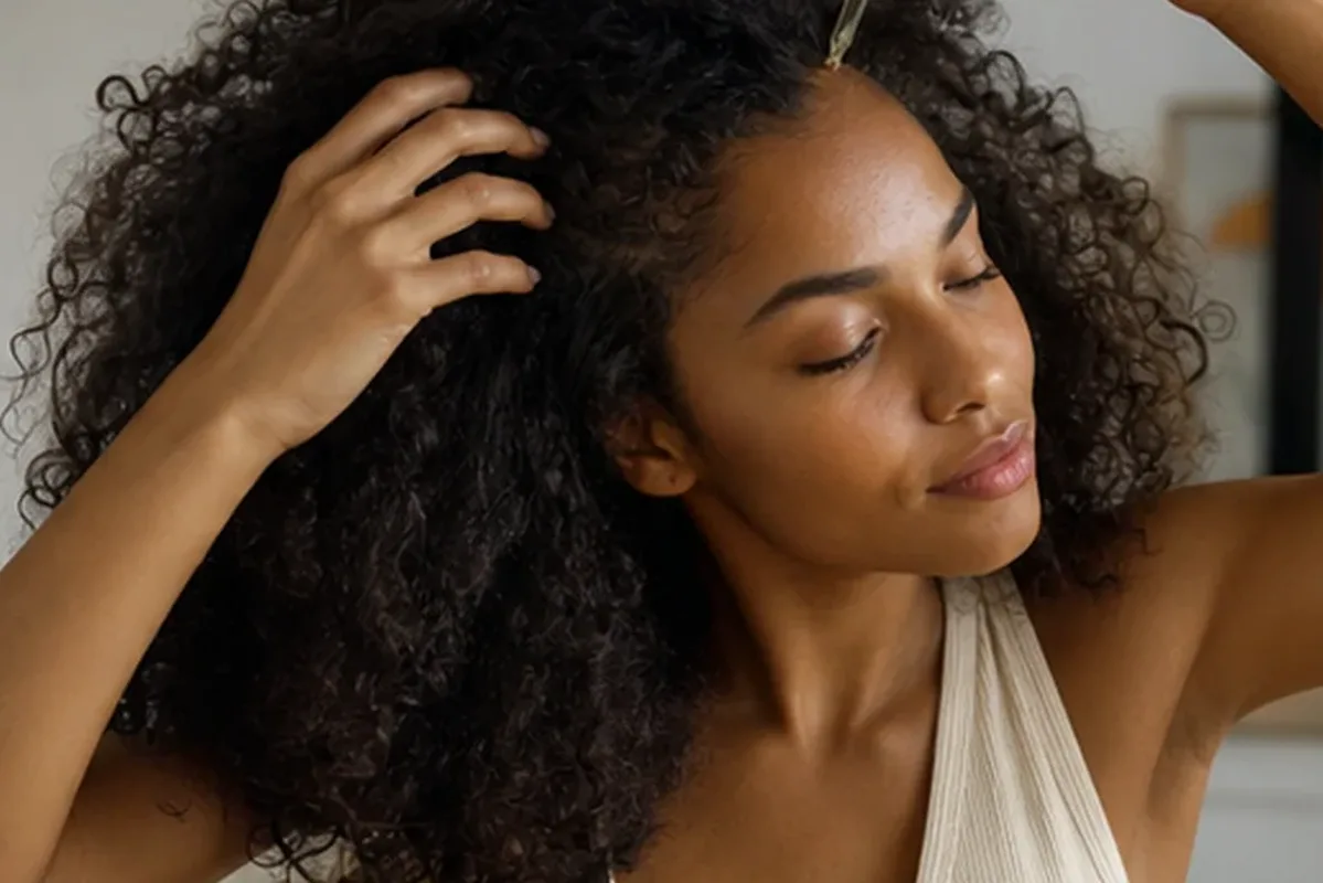 Authentischer Wohlfühlmoment passend zum Beauty-Thema Mildes Shampoo für feines Haar