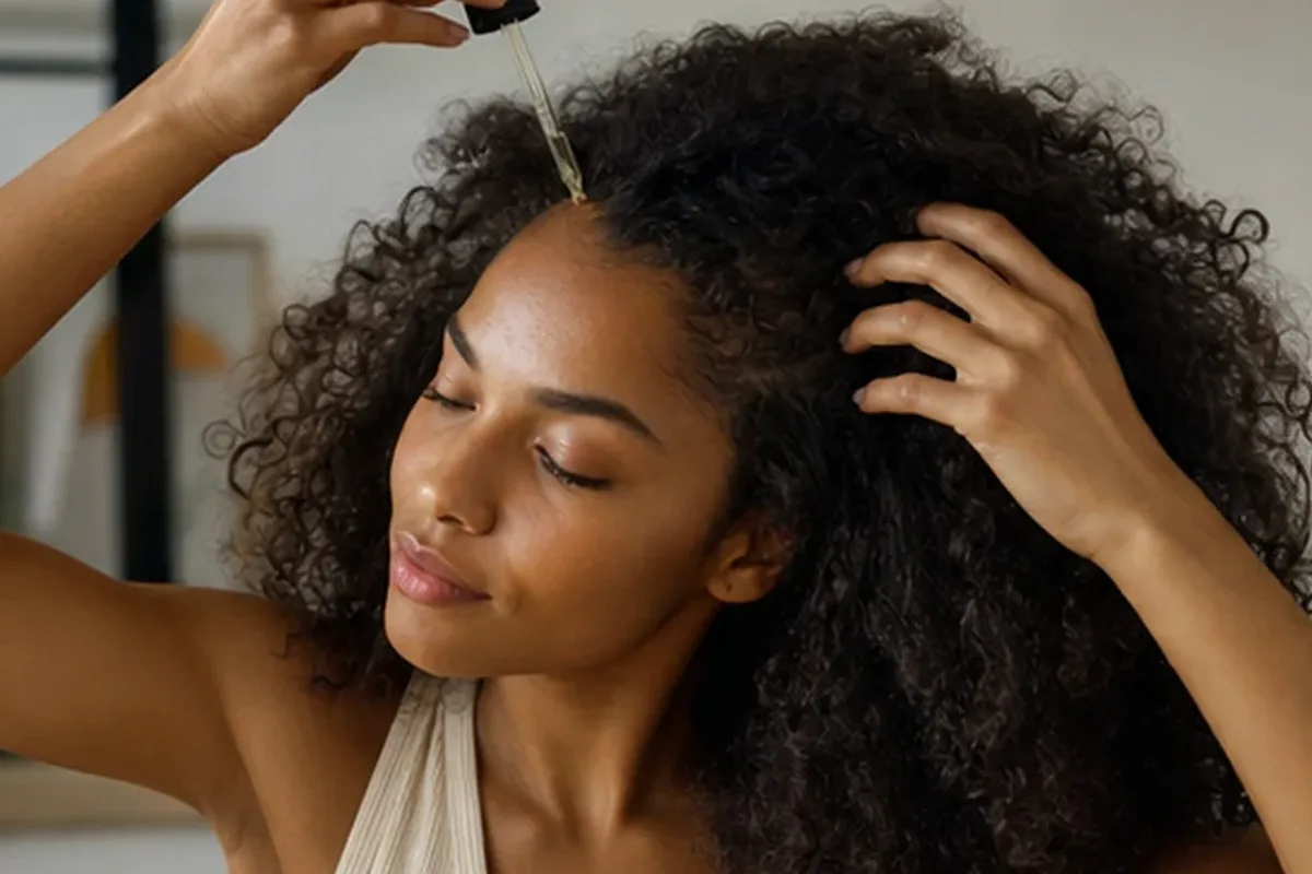 Hochwertige Beauty-Inszenierung zu Auswahlkriterien für Volumenspray für lockiges Haar