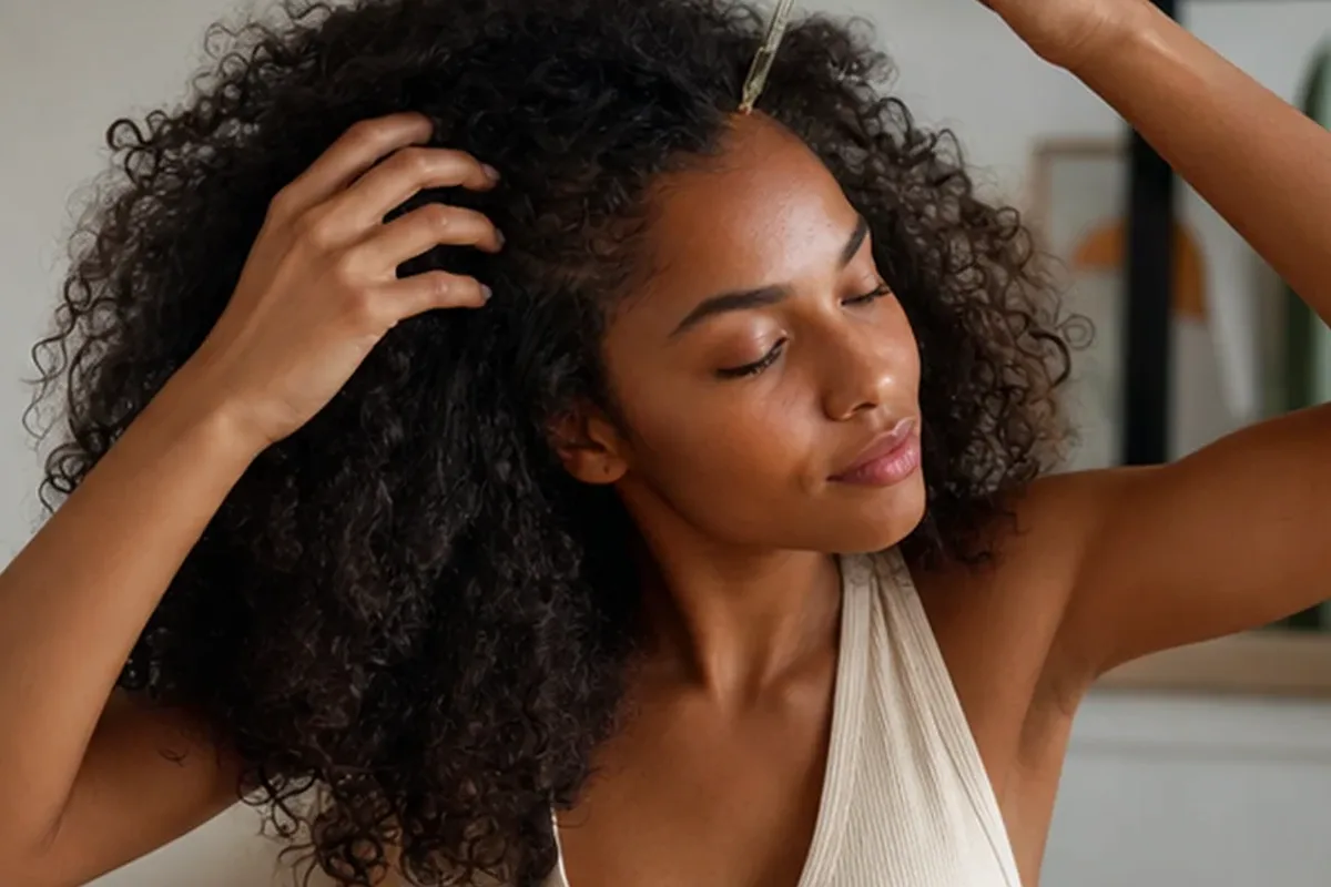 Redaktioneller Beauty-Moment zur Ausgangslage bei Lockencreme für empfindliche Kopfhaut