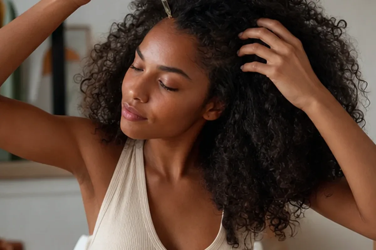 Redaktioneller Beauty-Moment zur Ausgangslage bei Kopfhautserum für trockenes Haar