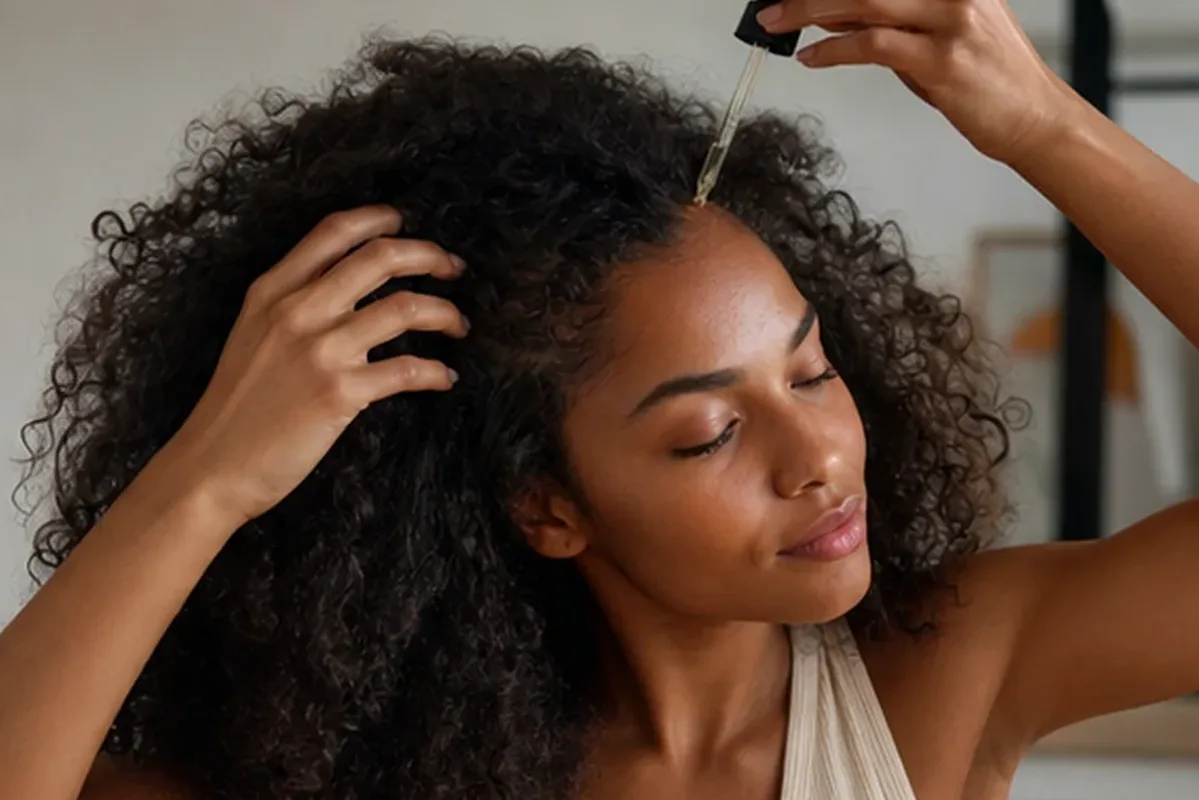 Authentischer Wohlfühlmoment passend zum Beauty-Thema Silbershampoo für empfindliche Kopfhaut