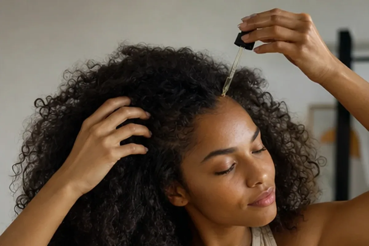 Authentischer Wohlfühlmoment passend zum Beauty-Thema Lockengel für feines Haar