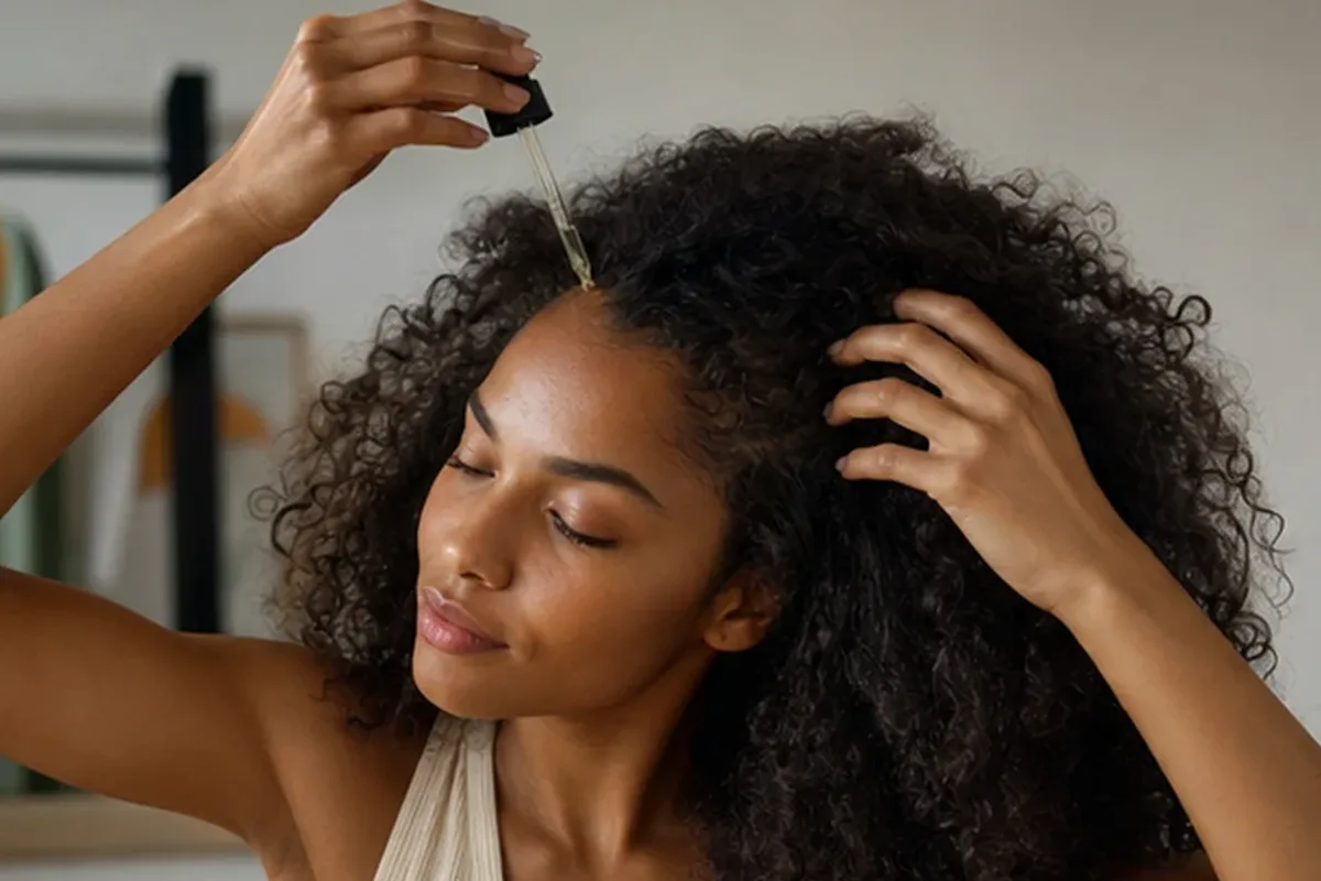 Redaktioneller Beauty-Moment zur Ausgangslage bei Lockencreme für strapaziertes Haar
