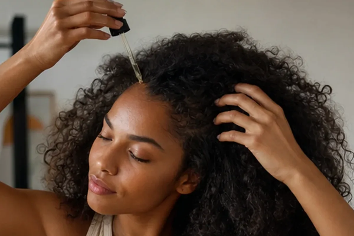 Authentische Beauty-Routine passend zum Thema Trockenshampoo für strapaziertes Haar