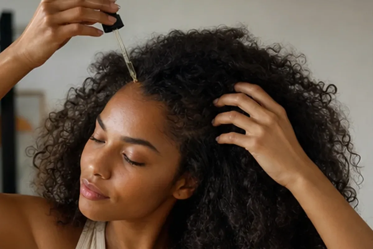 Authentischer Wohlfühlmoment passend zum Beauty-Thema Tiefenreinigungsshampoo bei Frizz