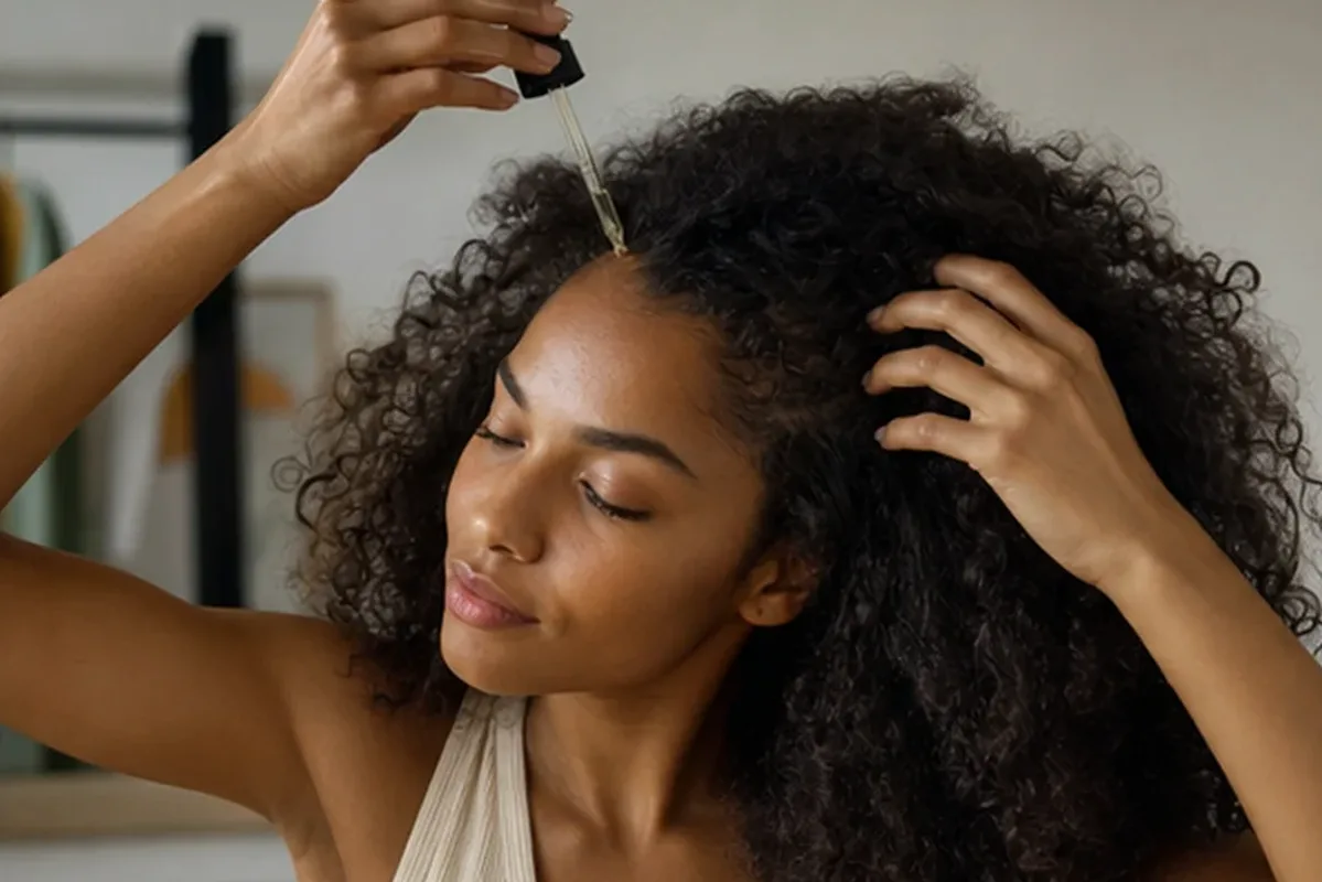 Authentischer Wohlfühlmoment passend zum Beauty-Thema Conditioner bei Haarbruch