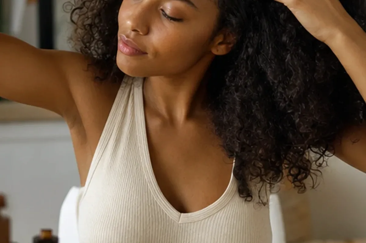 Authentische Beauty-Routine passend zum Thema Haarbürste für strapaziertes Haar