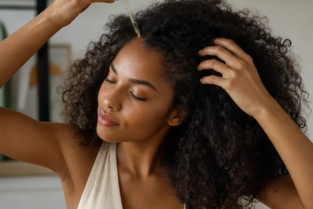 Redaktionelle Detailaufnahme zur Orientierung bei Conditioner bei Haarbruch