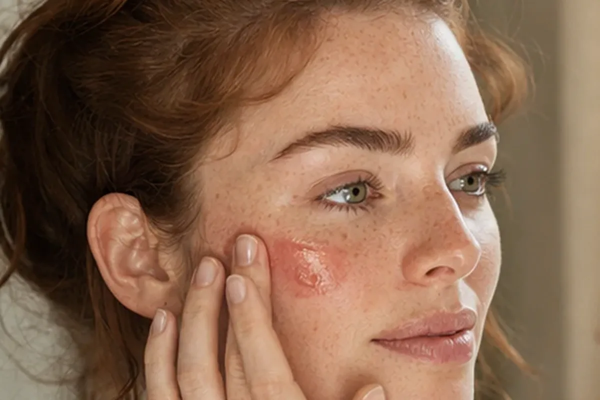 Authentischer Wohlfühlmoment passend zum Beauty-Thema Highlighter für trockene Haut
