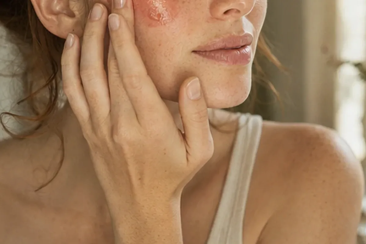 Authentischer Wohlfühlmoment passend zum Beauty-Thema Make-up-Pinsel bei großen Poren