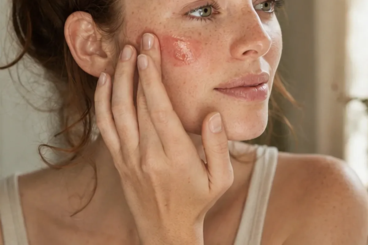 Authentischer Wohlfühlmoment passend zum Beauty-Thema Lippenstift für einen natürlichen Look