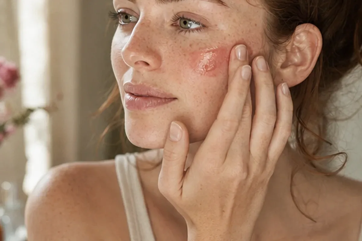 Authentischer Wohlfühlmoment passend zum Beauty-Thema Make-up-Pinsel für ölige Haut