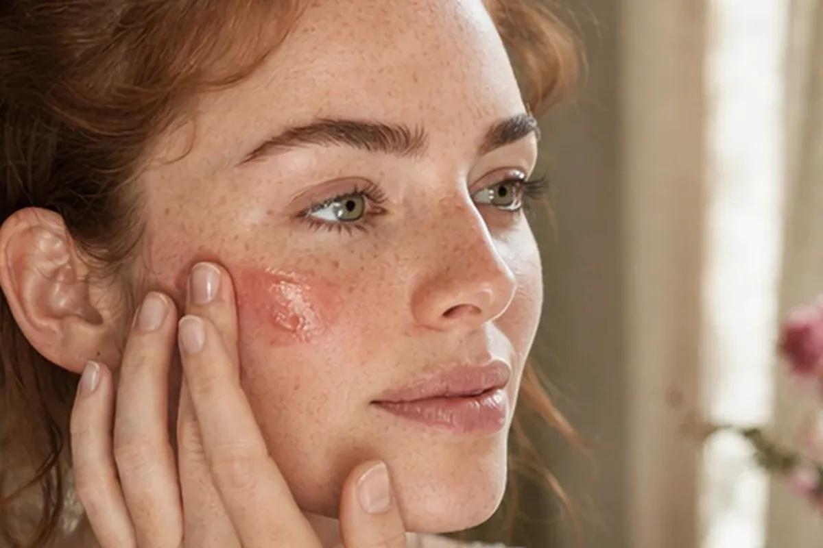 Hochwertige Beauty-Inszenierung zu Auswahlkriterien für Puder bei Rötungen
