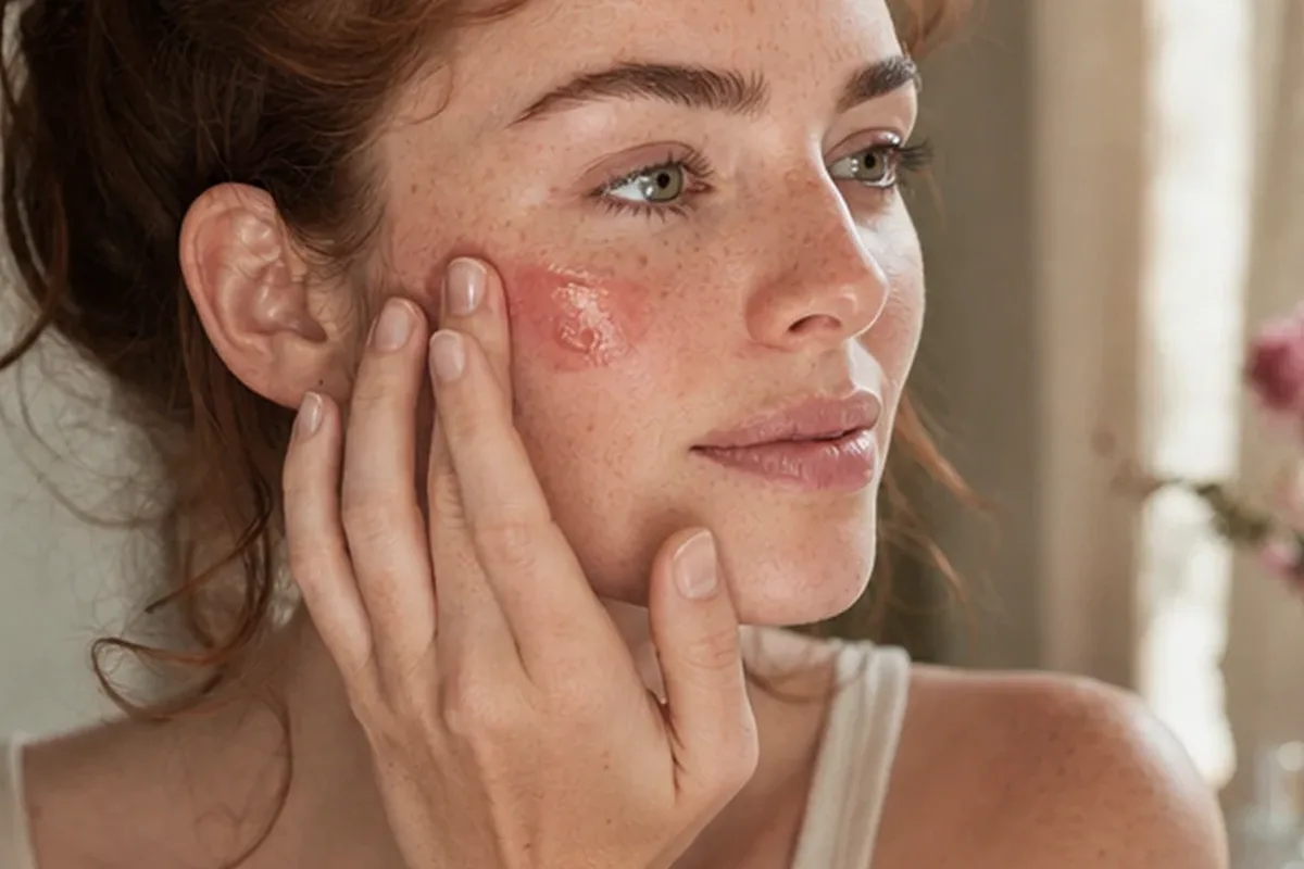 Authentischer Wohlfühlmoment passend zum Beauty-Thema Skin Tint bei Rötungen