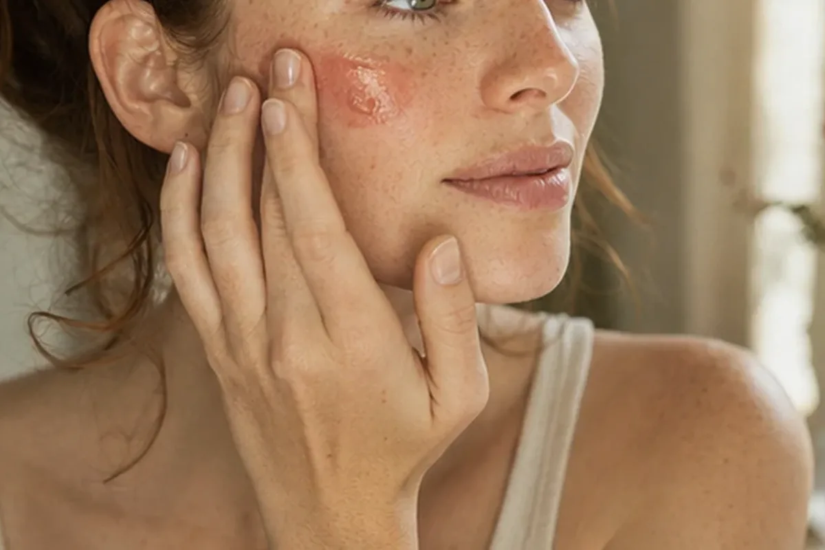 Authentischer Wohlfühlmoment passend zum Beauty-Thema Rouge für trockene Haut