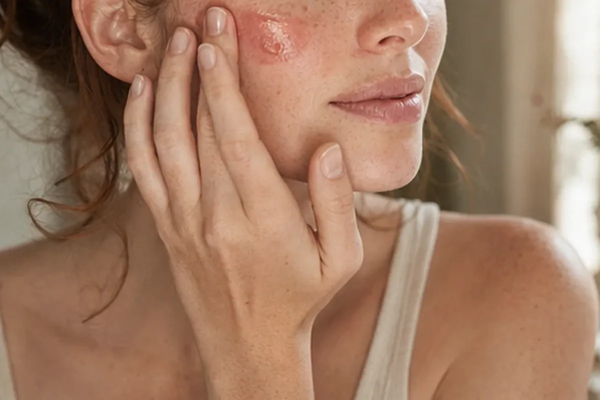Emotionaler und authentischer Anwendungsmoment rund um Highlighter für trockene Haut