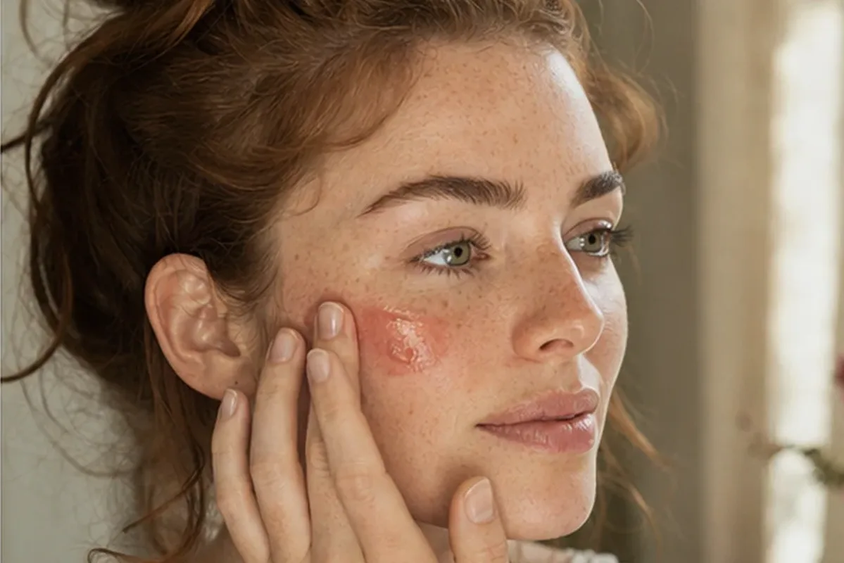 Hochwertige Beauty-Inszenierung zu Auswahlkriterien für Highlighter bei Rötungen