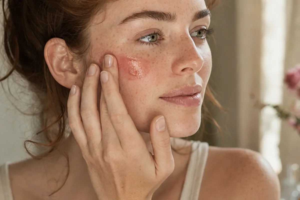 Authentischer Wohlfühlmoment passend zum Beauty-Thema Rouge für ölige Haut