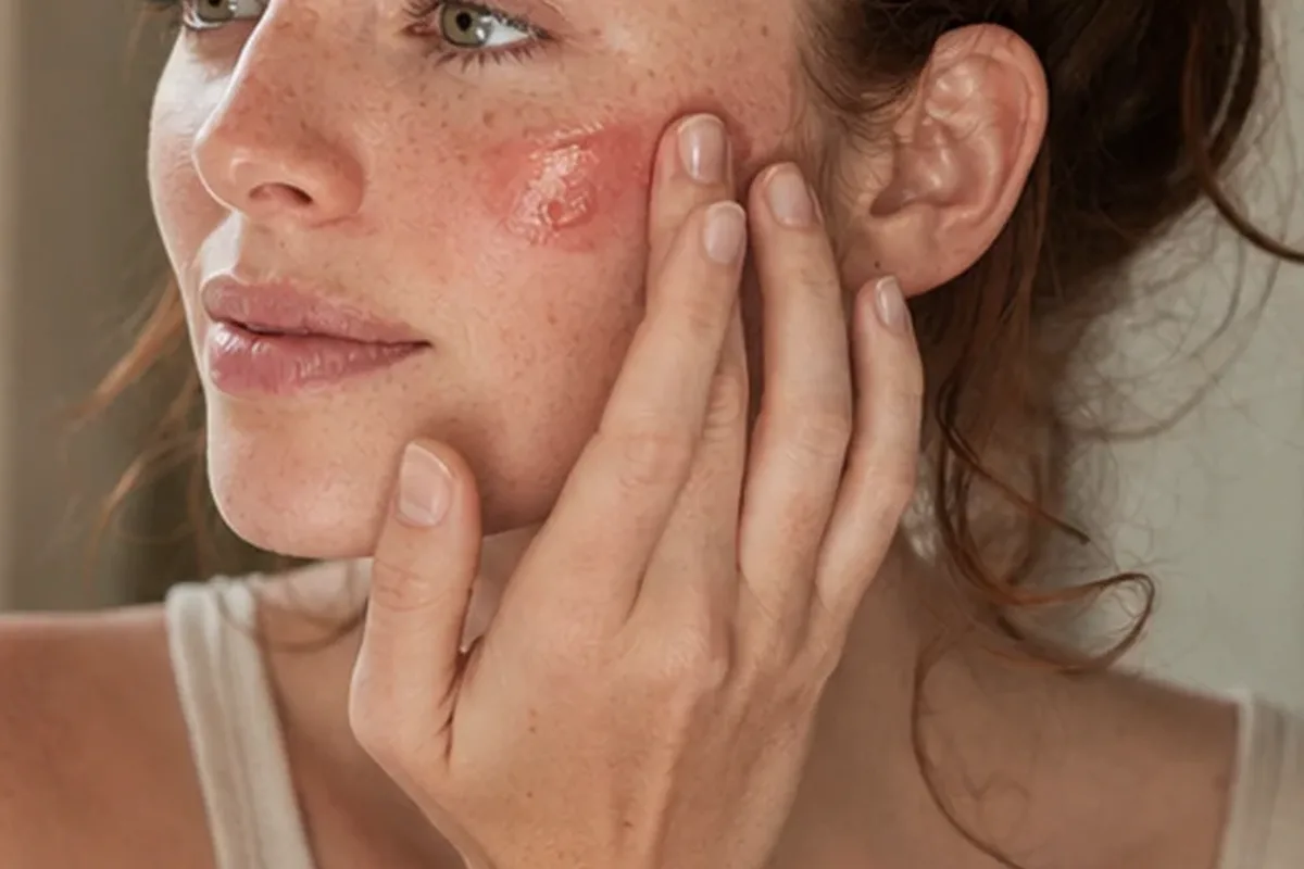 Authentischer Wohlfühlmoment passend zum Beauty-Thema Make-up-Pinsel für ölige Haut