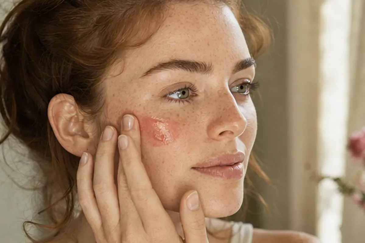 Redaktionelle Detailaufnahme zur Orientierung bei Setting Spray für trockene Haut