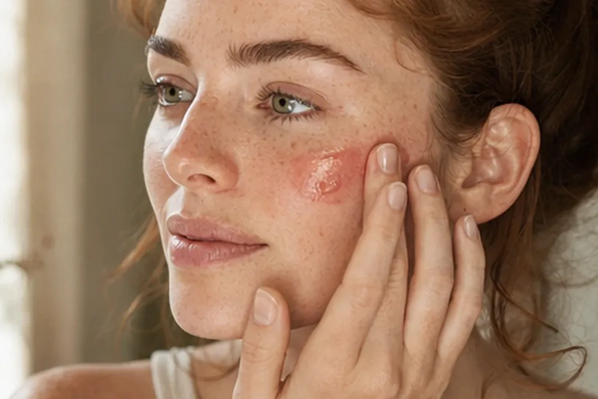 Redaktionelle Detailaufnahme zur Orientierung bei Concealer bei Rötungen