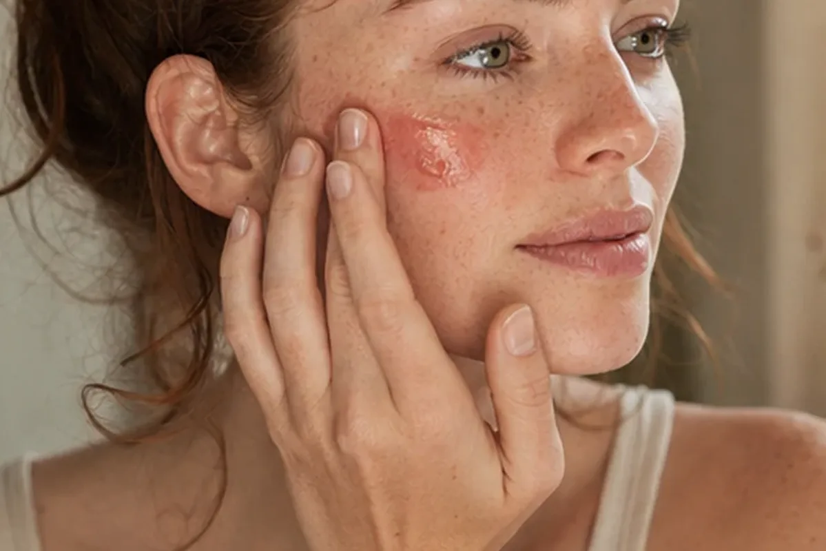 Redaktioneller Beauty-Moment zur Ausgangslage bei Highlighter bei großen Poren