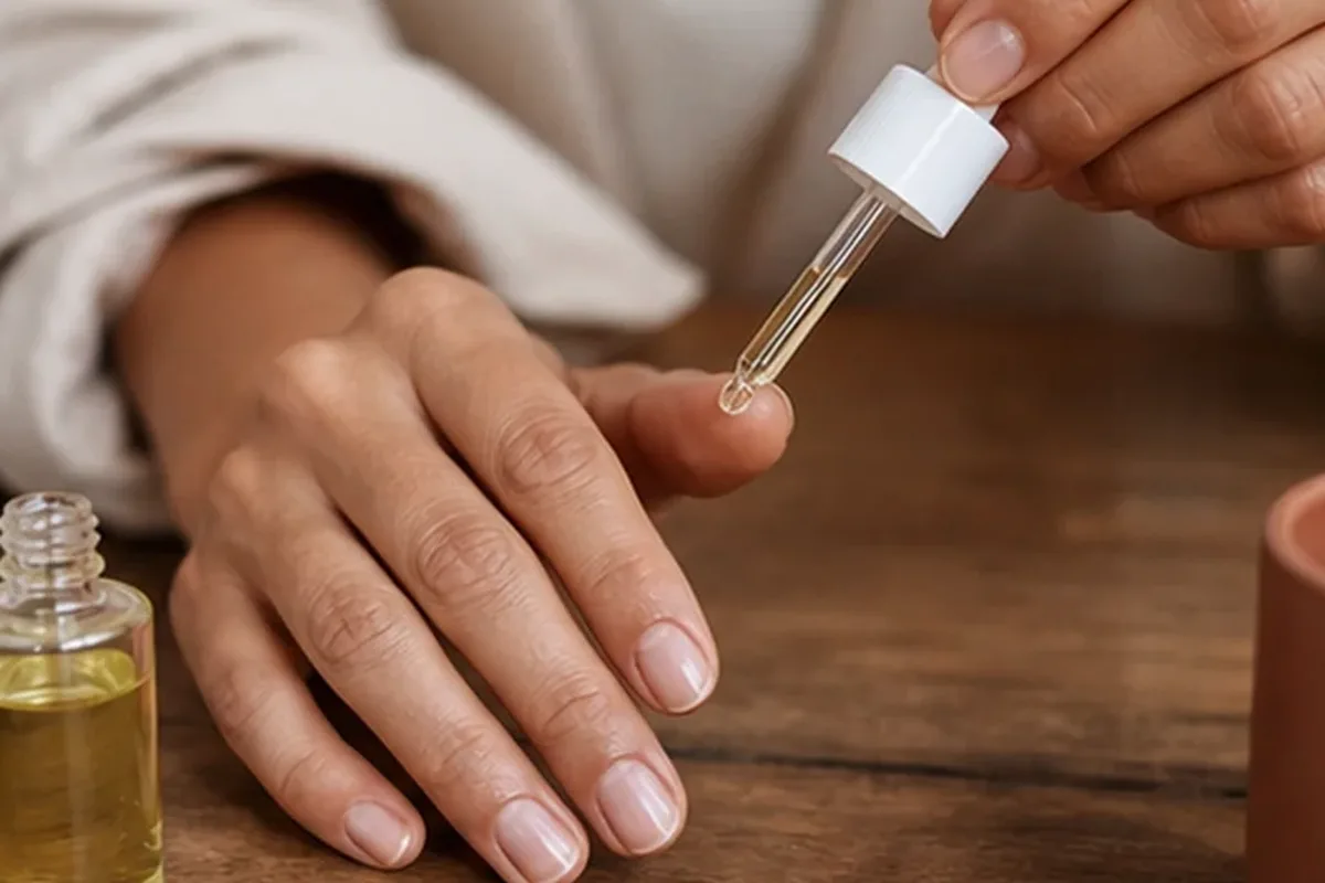 Redaktionelle Detailaufnahme zur Orientierung bei Nagelhärter für trockene Haut