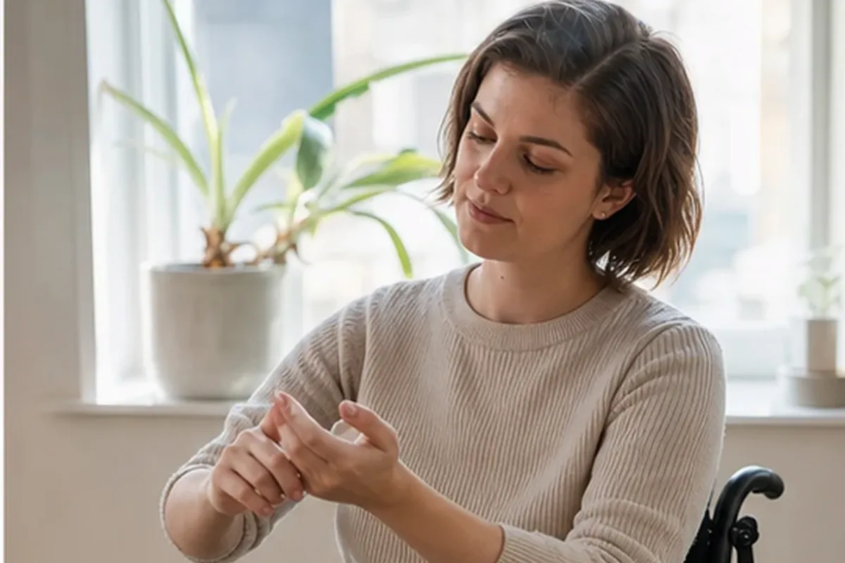 Authentischer Wohlfühlmoment passend zum Beauty-Thema Intimpflege für empfindliche Haut