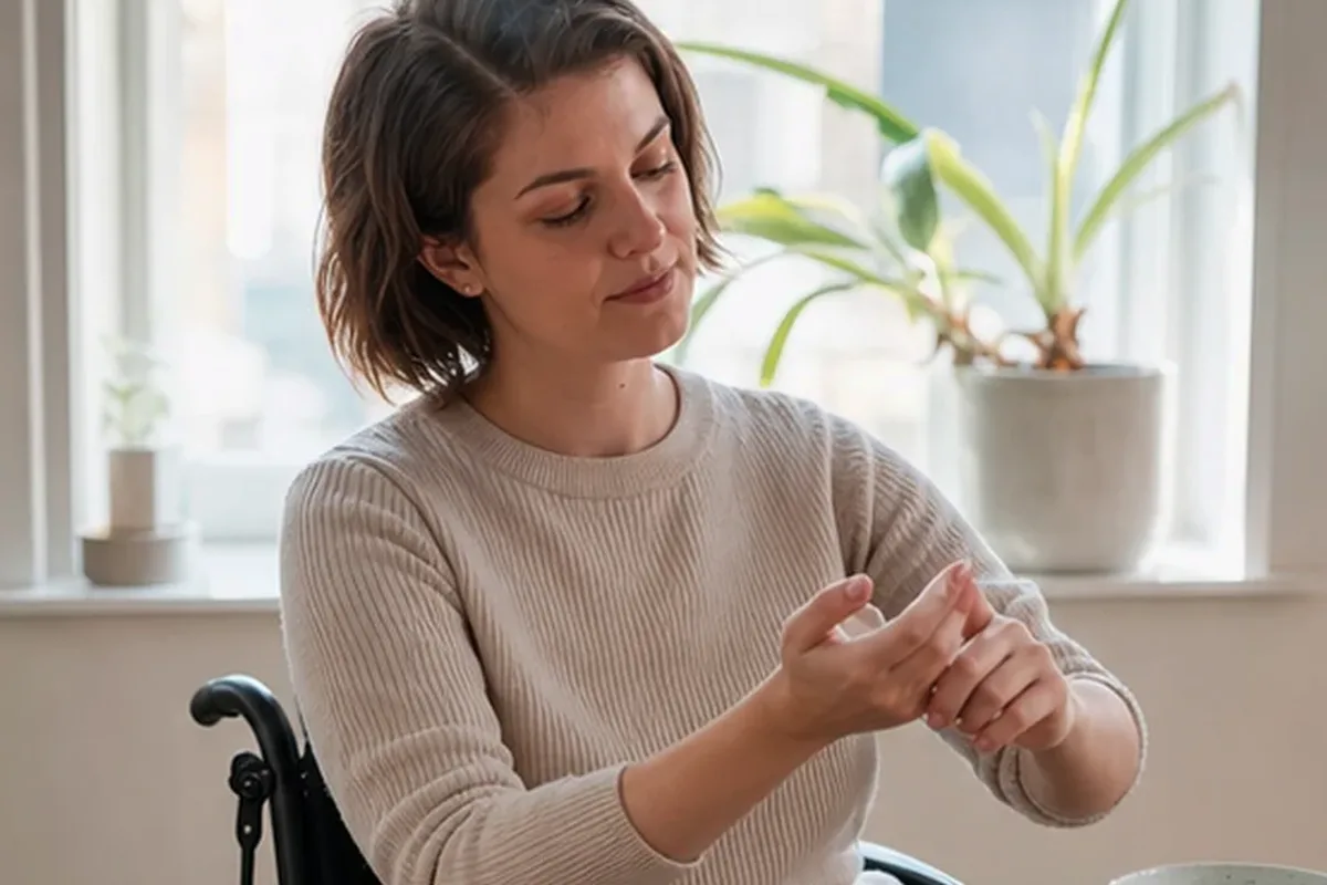 Emotionaler und authentischer Anwendungsmoment rund um Körperöl bei Keratosis pilaris