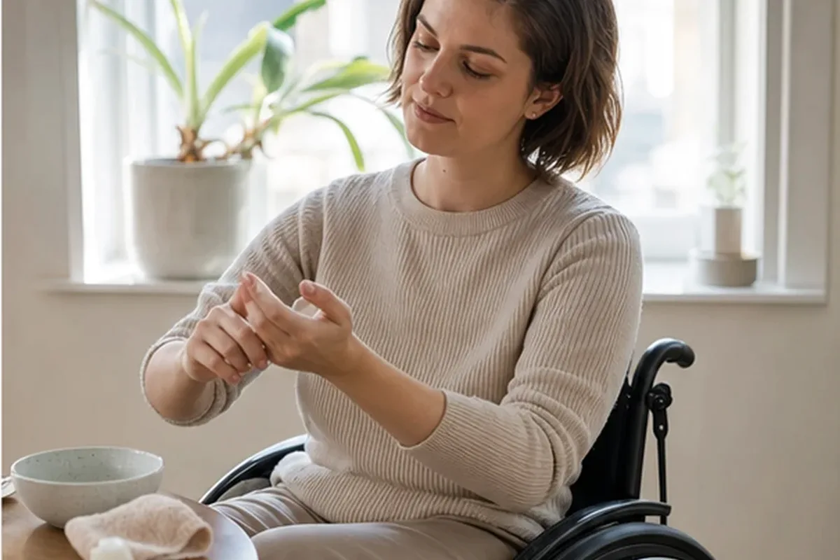 Emotionaler und authentischer Anwendungsmoment rund um Selbstbräuner für beanspruchte Hände
